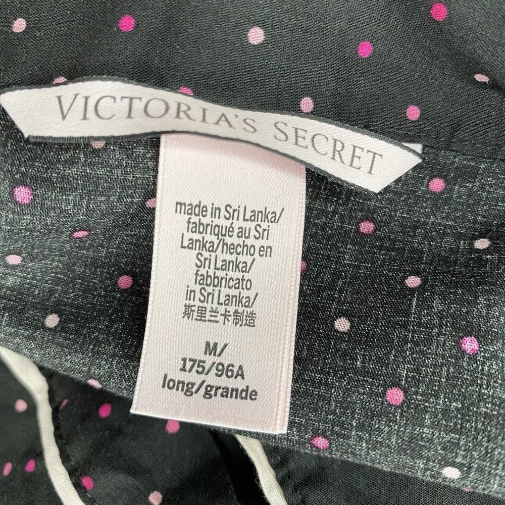 Victoria's Secret Pajama Top Women's Size‎ Medium Black Polka Dot Long Sleeve - Picture 6 of 7